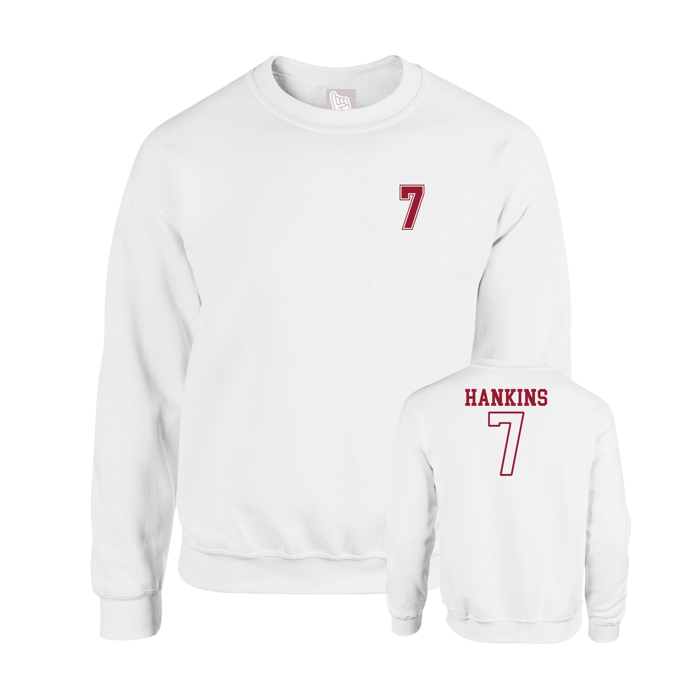 Fleece Crew — Chest Back in White