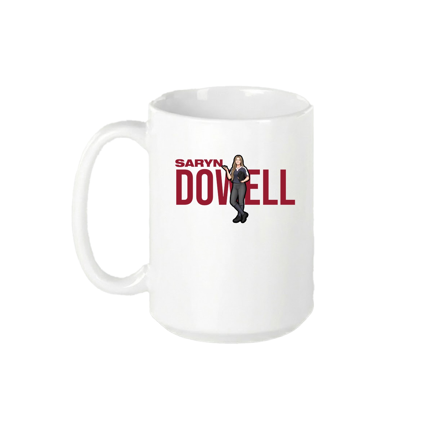 15oz Coffee Mug — Player Name in White