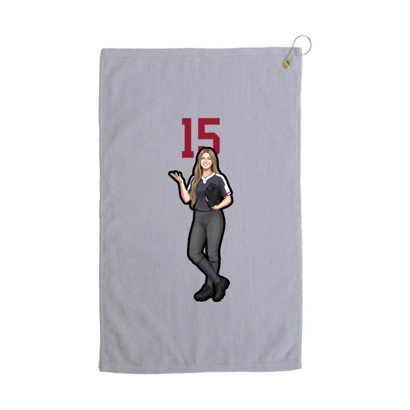 Golf Towel — Number Top in Grey