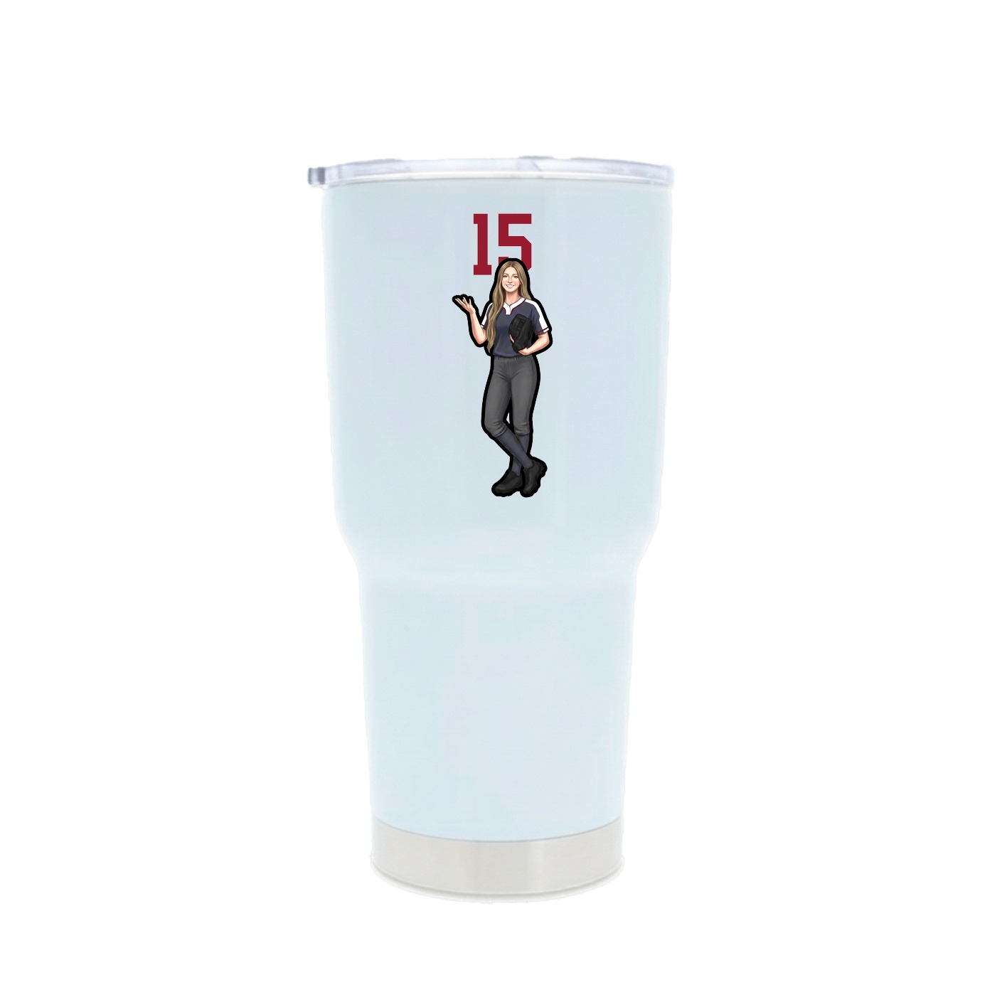 30oz Stainless Steel Tumbler — Number Top in White