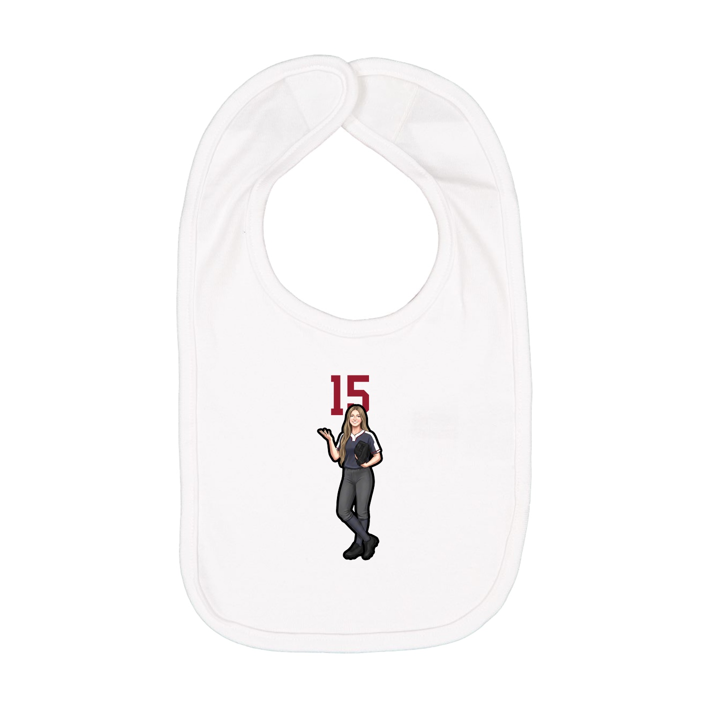 Infant Bib — Number Top in White