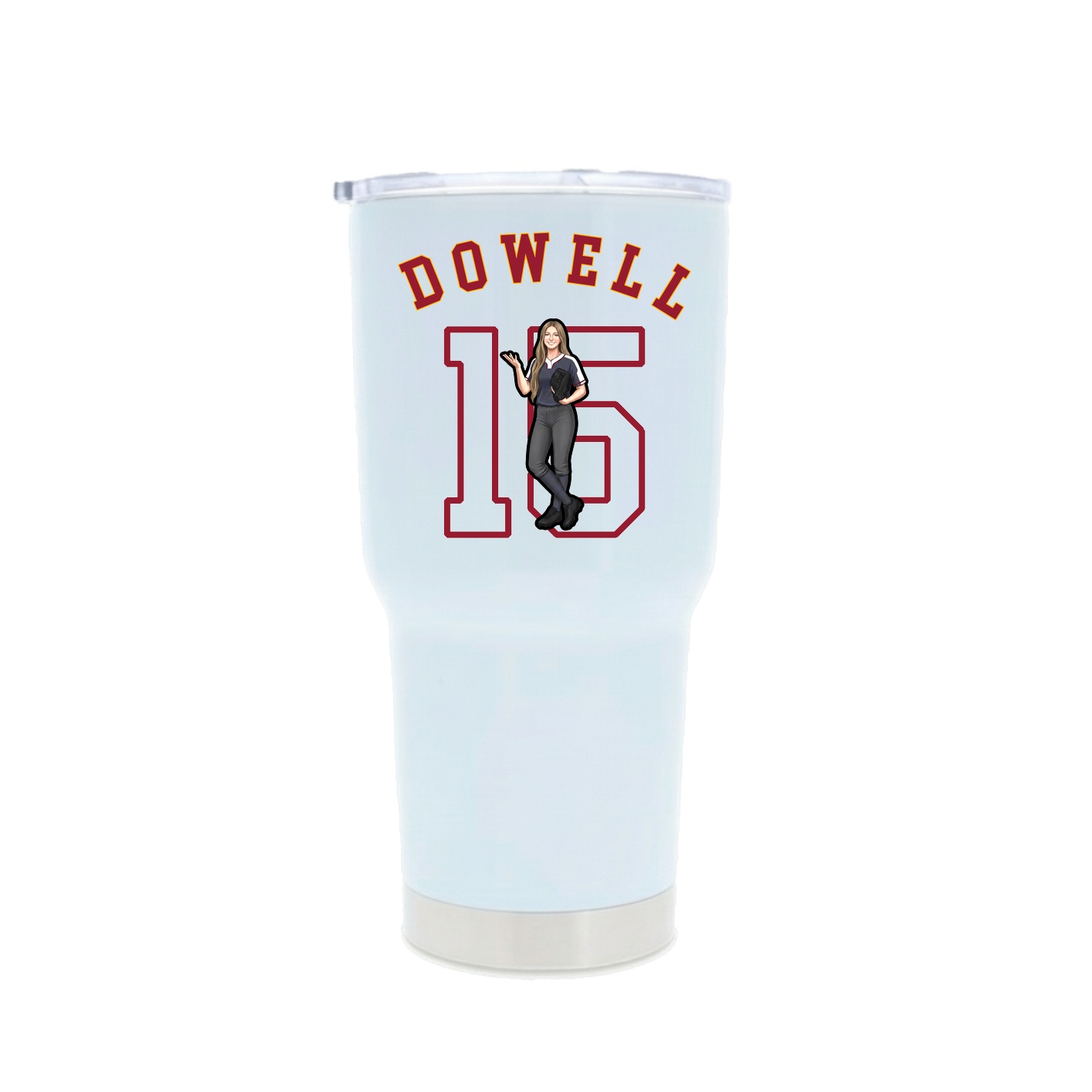 30oz Stainless Steel Tumbler — Shirsey Arch in White