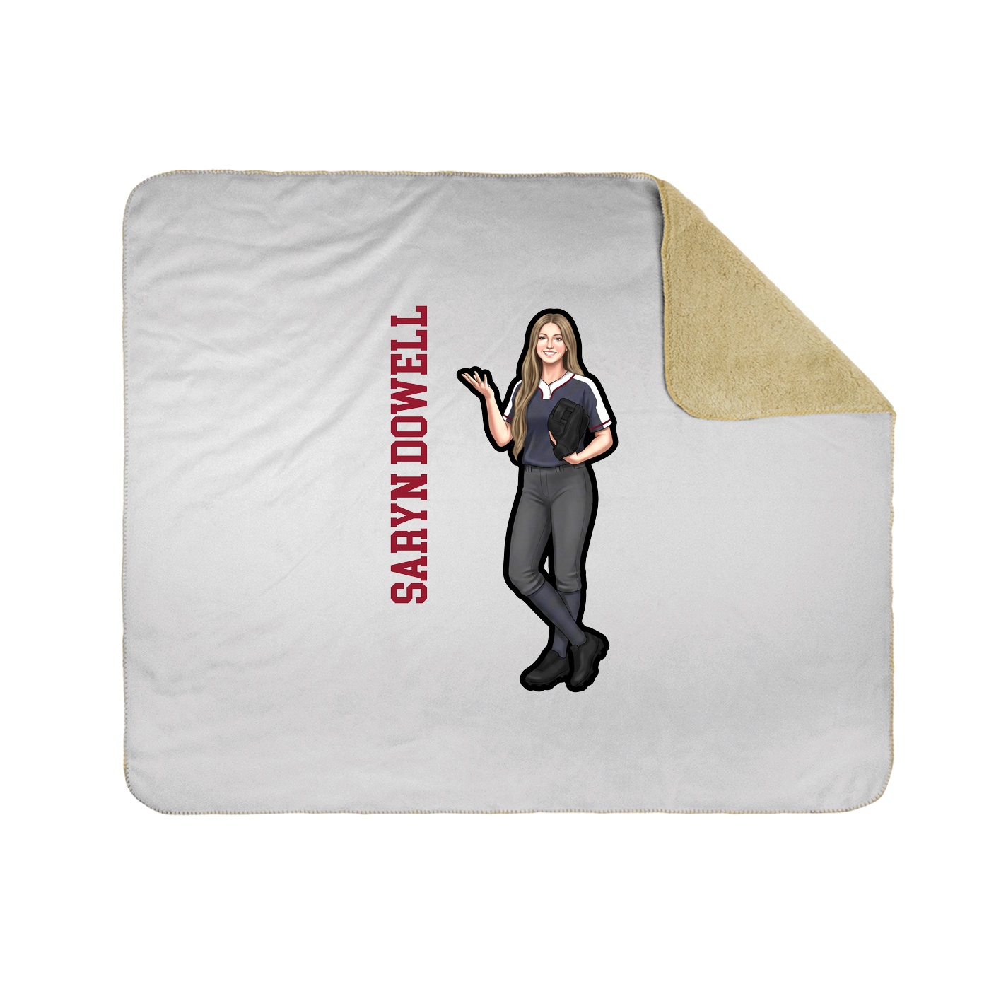 Throw Blanket — Name Vertical in White