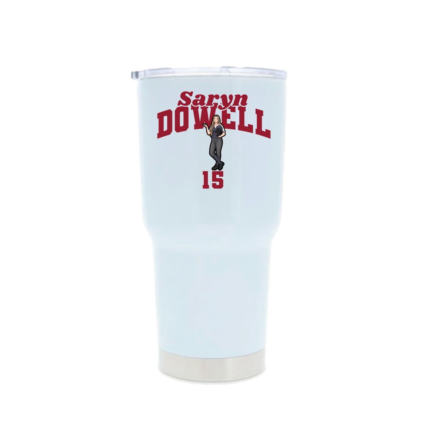 30oz Stainless Steel Tumbler — Signature Arch in White