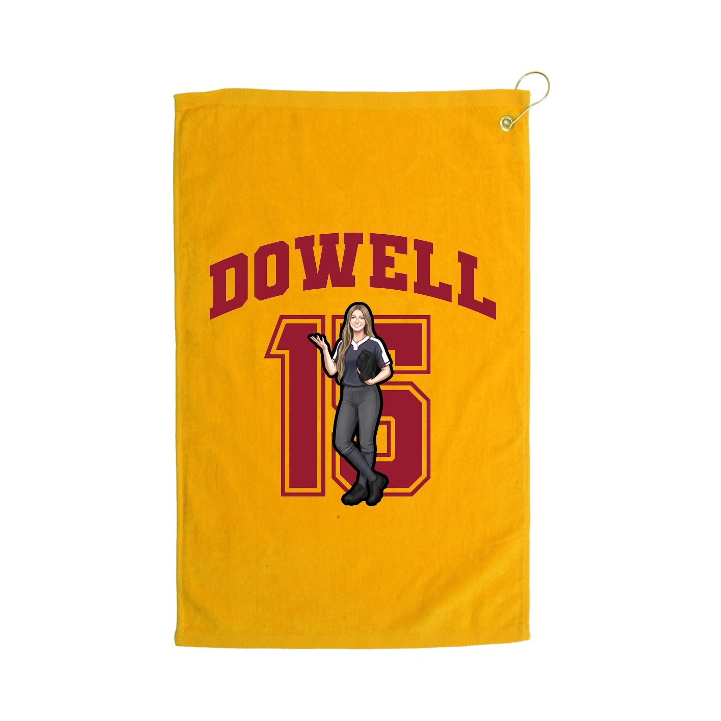 Golf Towel — Number in Gold