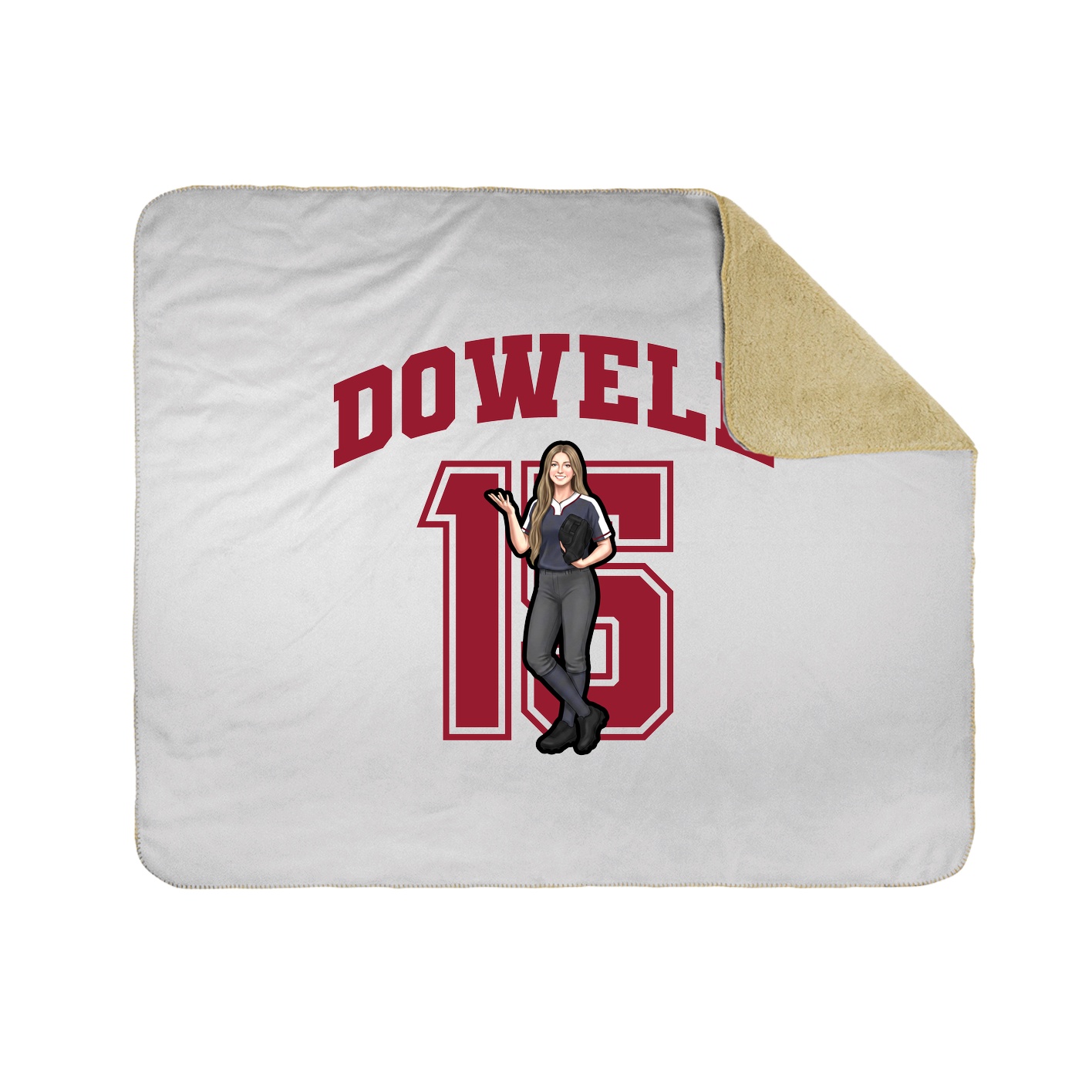 Throw Blanket — Number in White