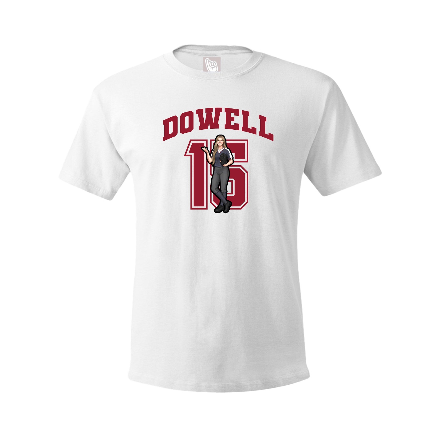 Youth Tee — Number in White