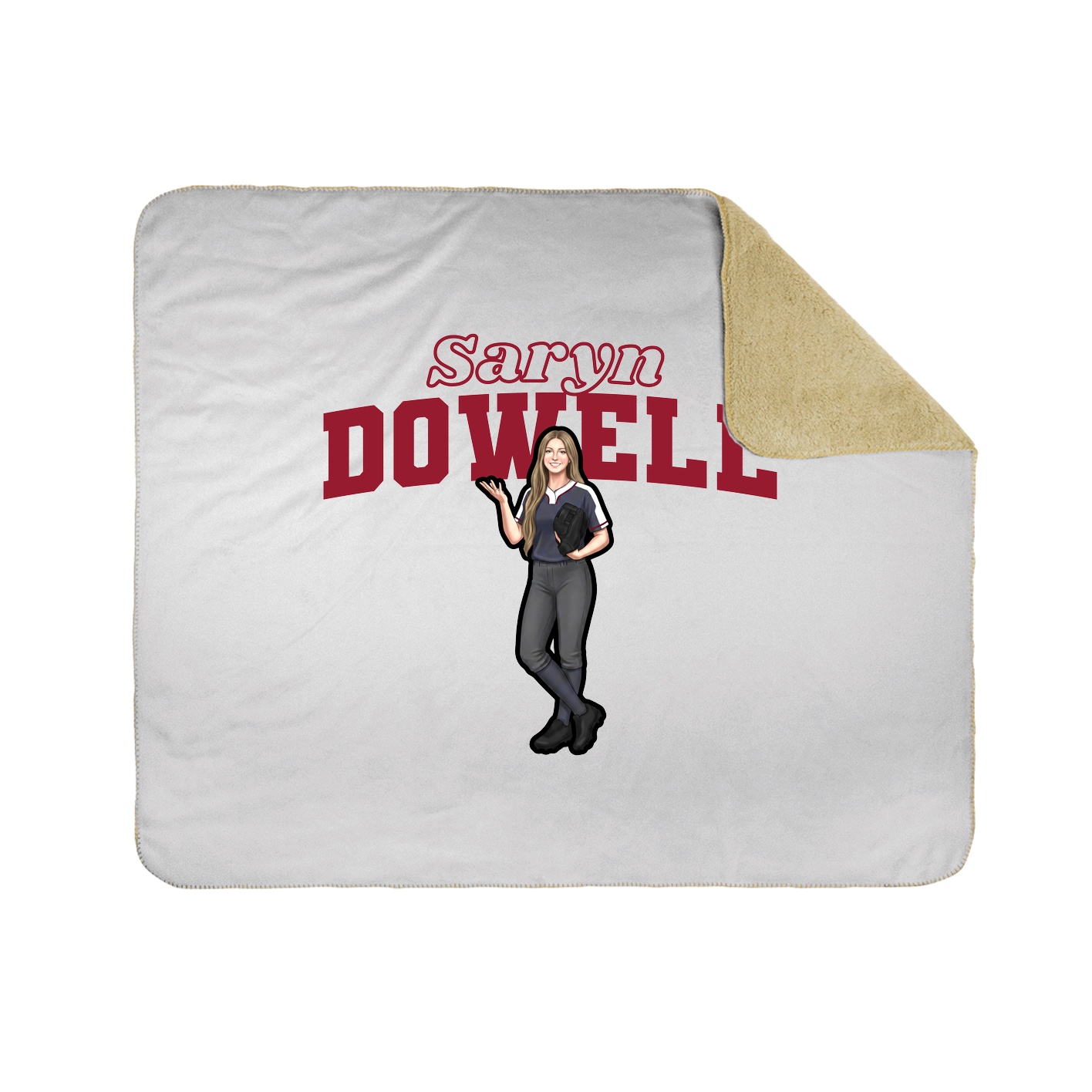 Throw Blanket — Name Arch in White