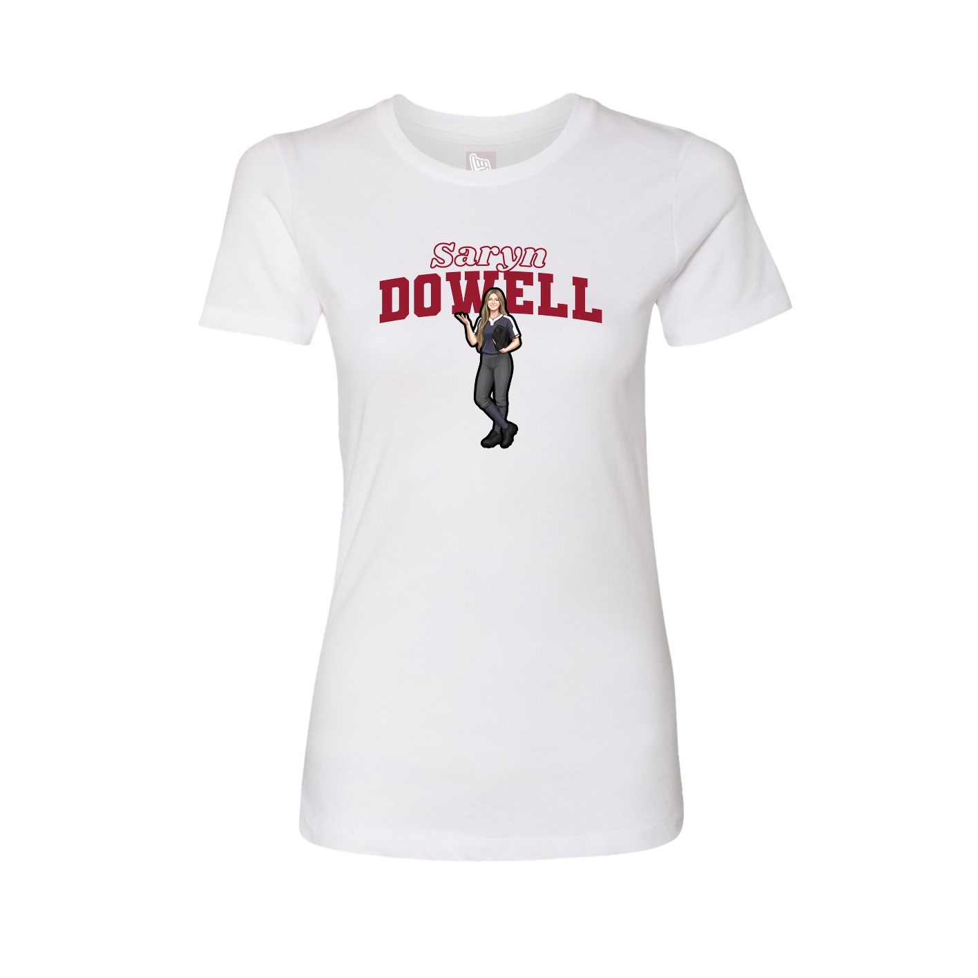 Fitted Women's Tee — Name Arch in White