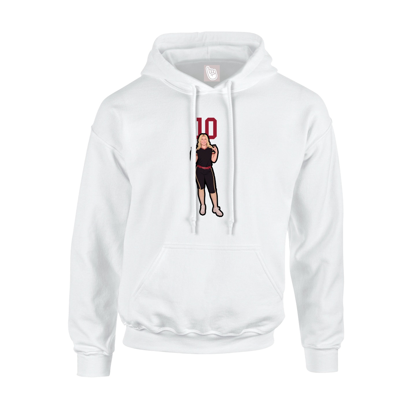 Hoodie — Number Top in White