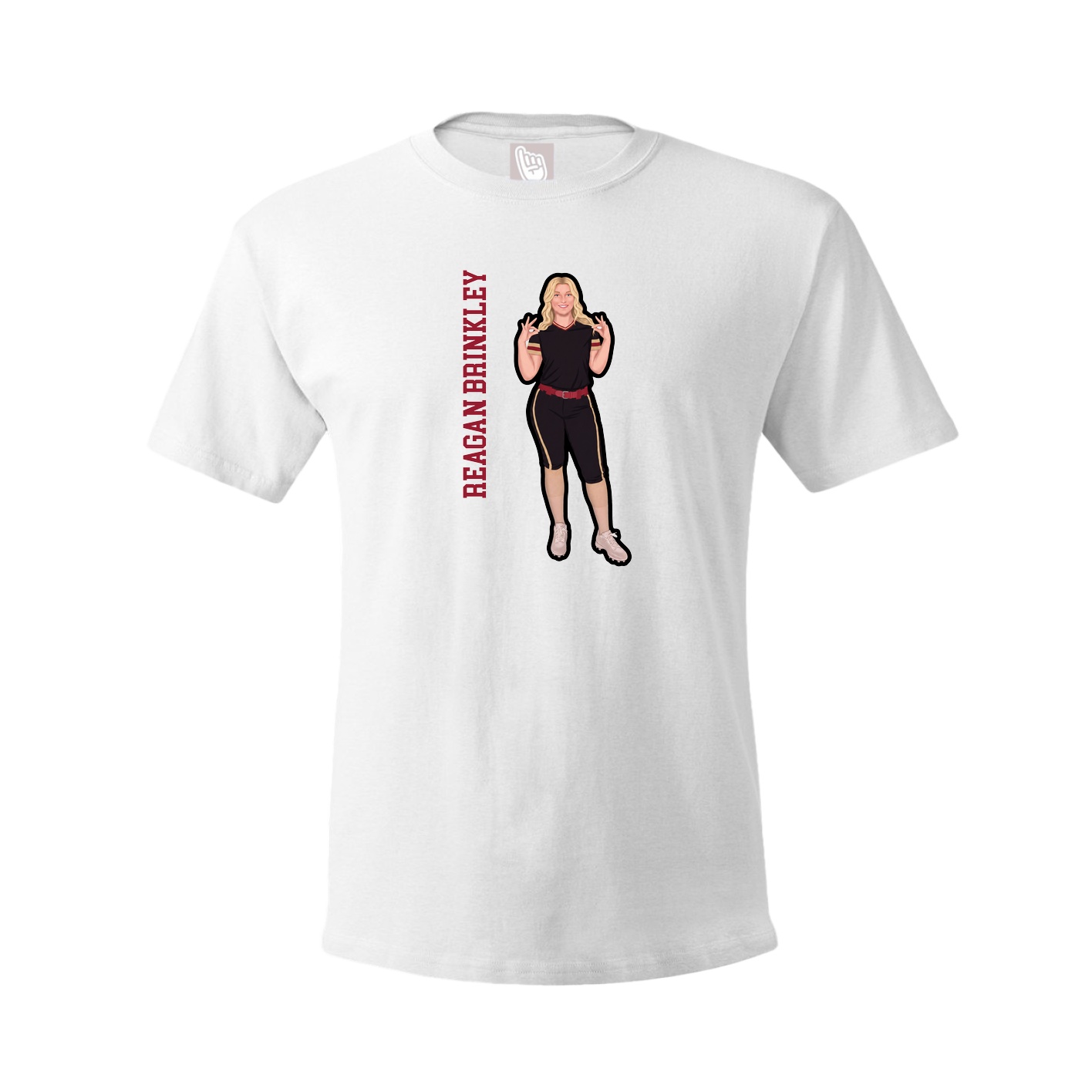 Youth Tee — Name Vertical in White