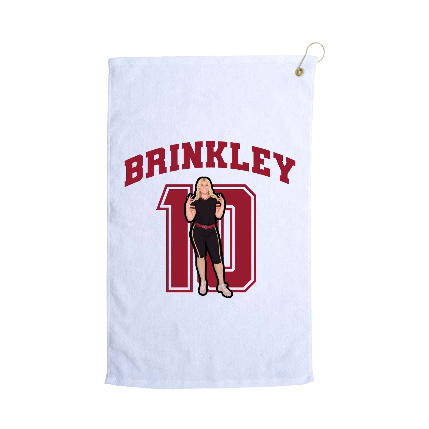 Golf Towel — Number in White