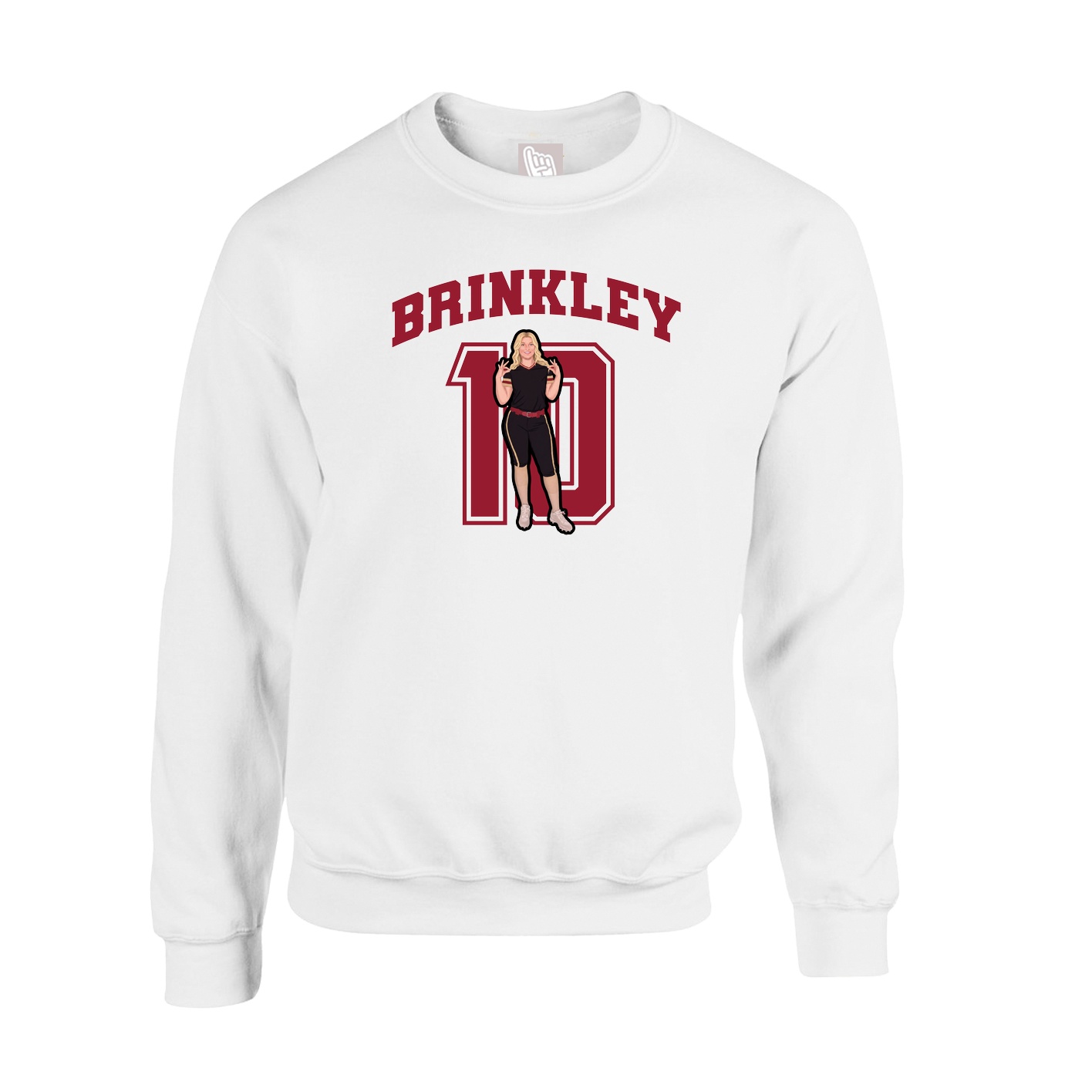 Fleece Crew — Number in White