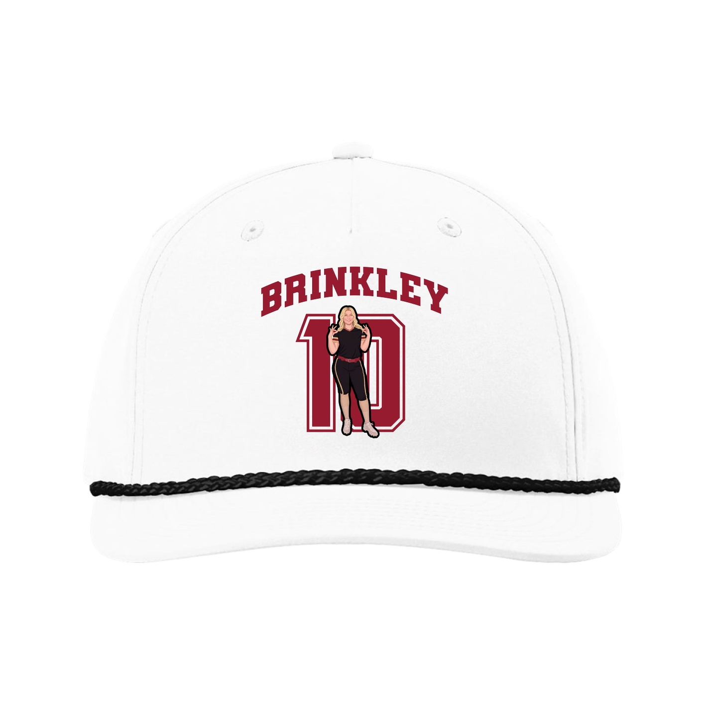 Five-Panel Classic Rope Cap — Number in White