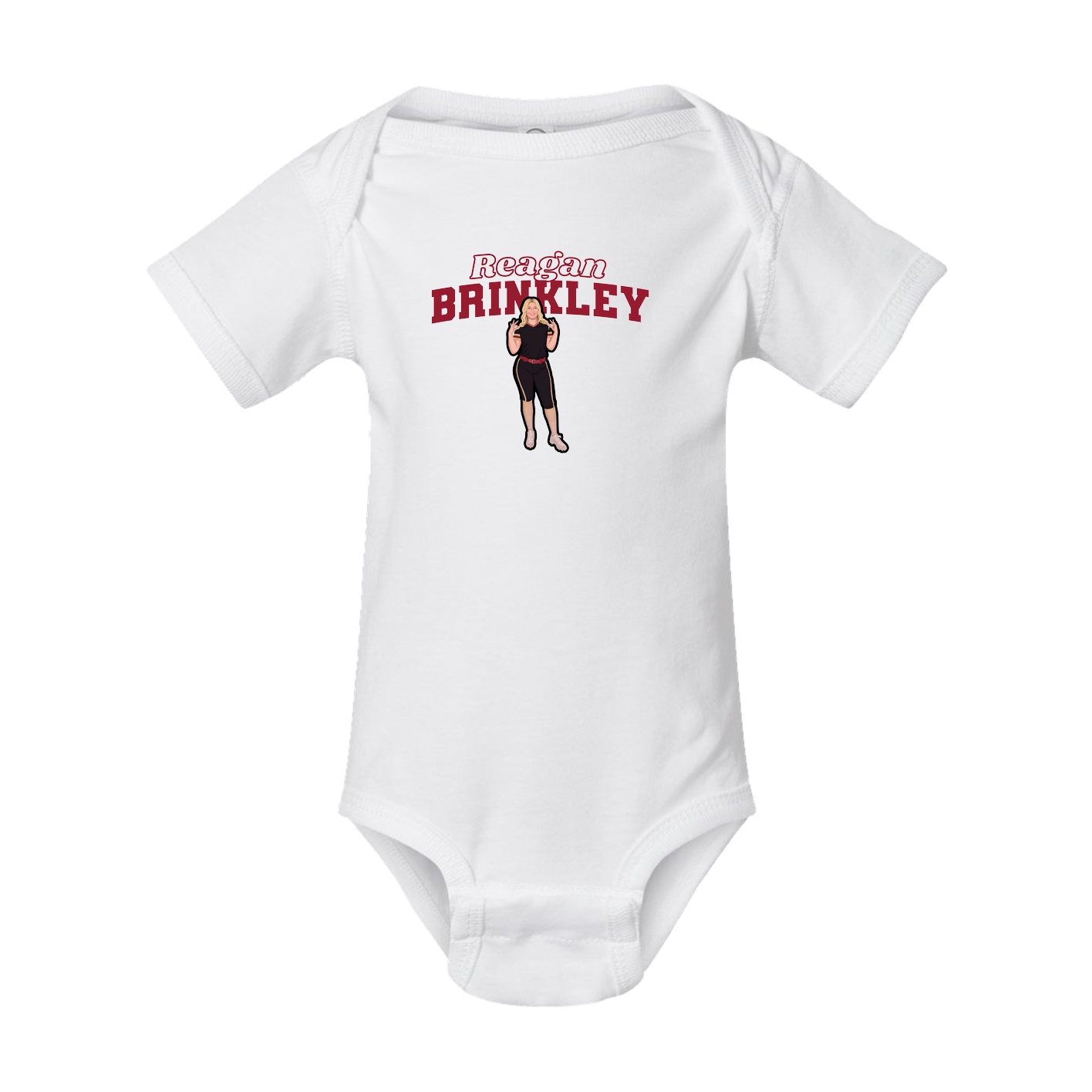 Baby Onesie — Name Arch in White