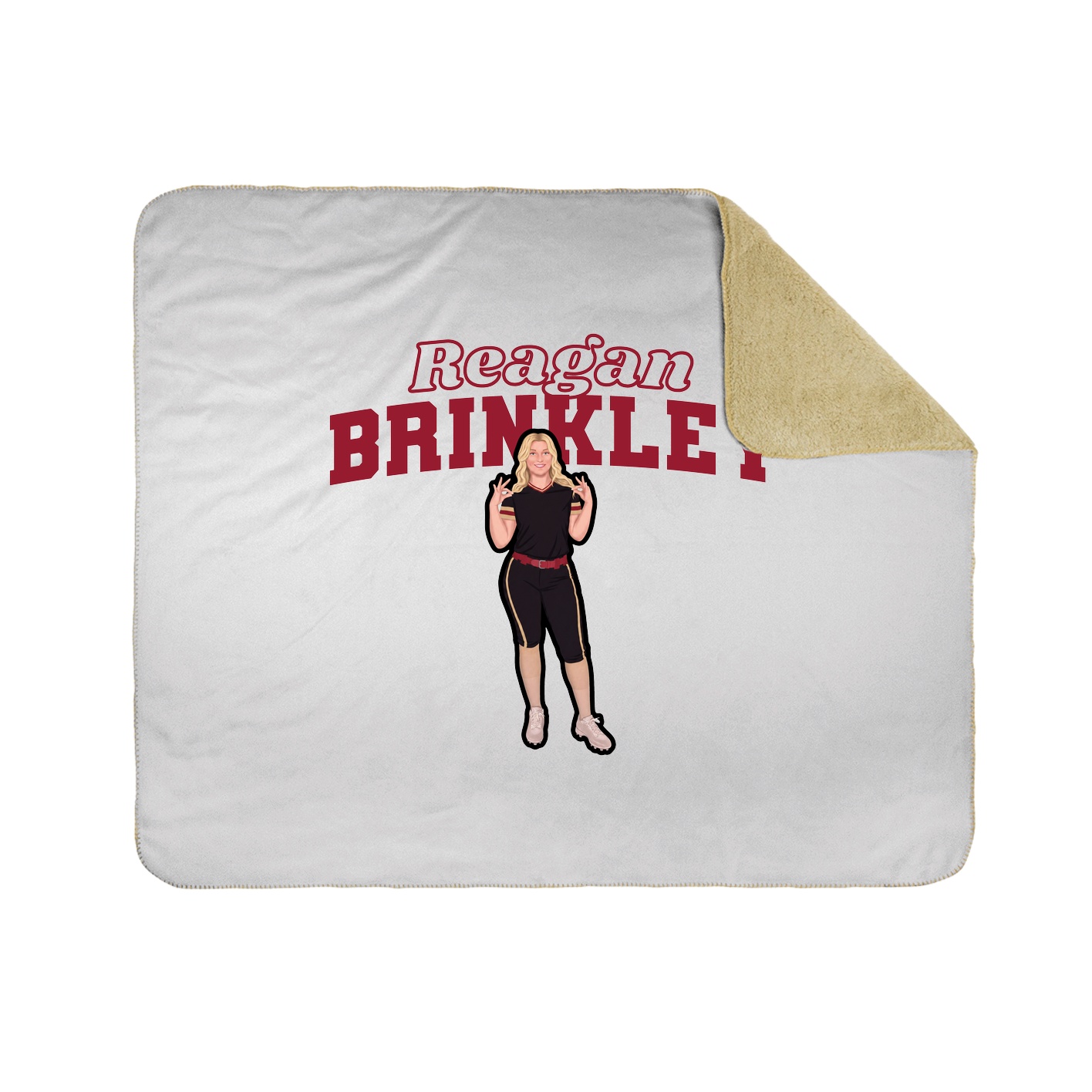 Throw Blanket — Name Arch in White