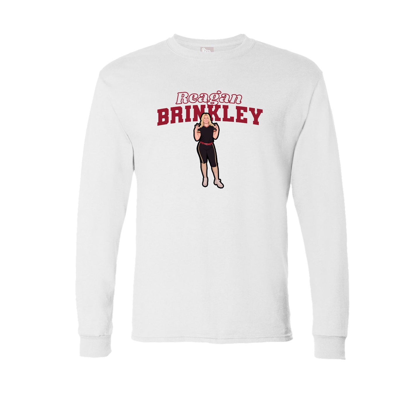 Long Sleeve Tee — Name Arch in White