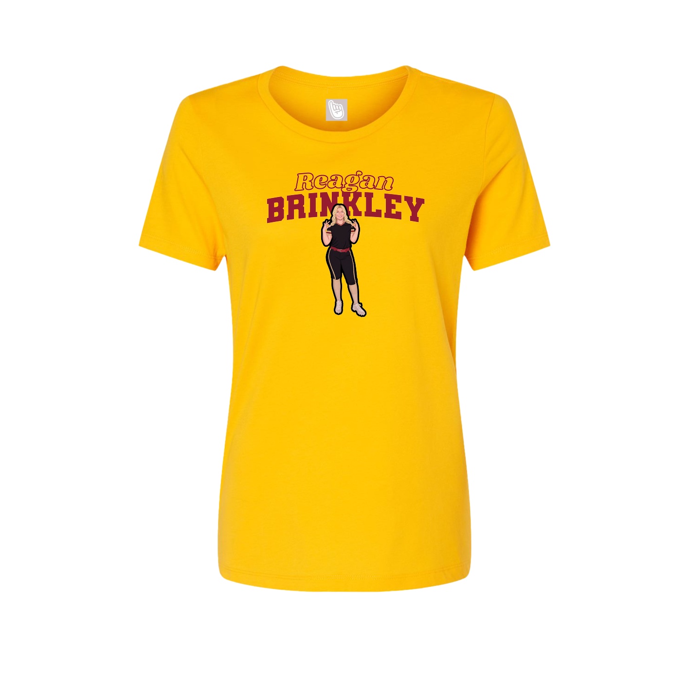 Fitted Women's Tee — Name Arch in Gold