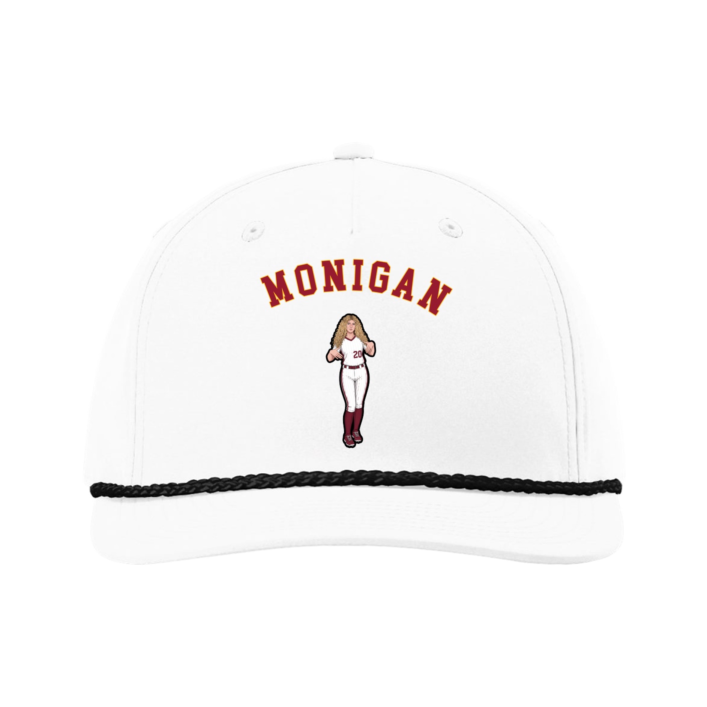 Five-Panel Classic Rope Cap — Shirsey Arch in White