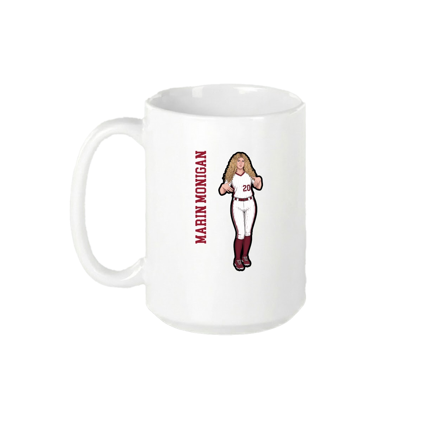 15oz Coffee Mug — Name Vertical in White