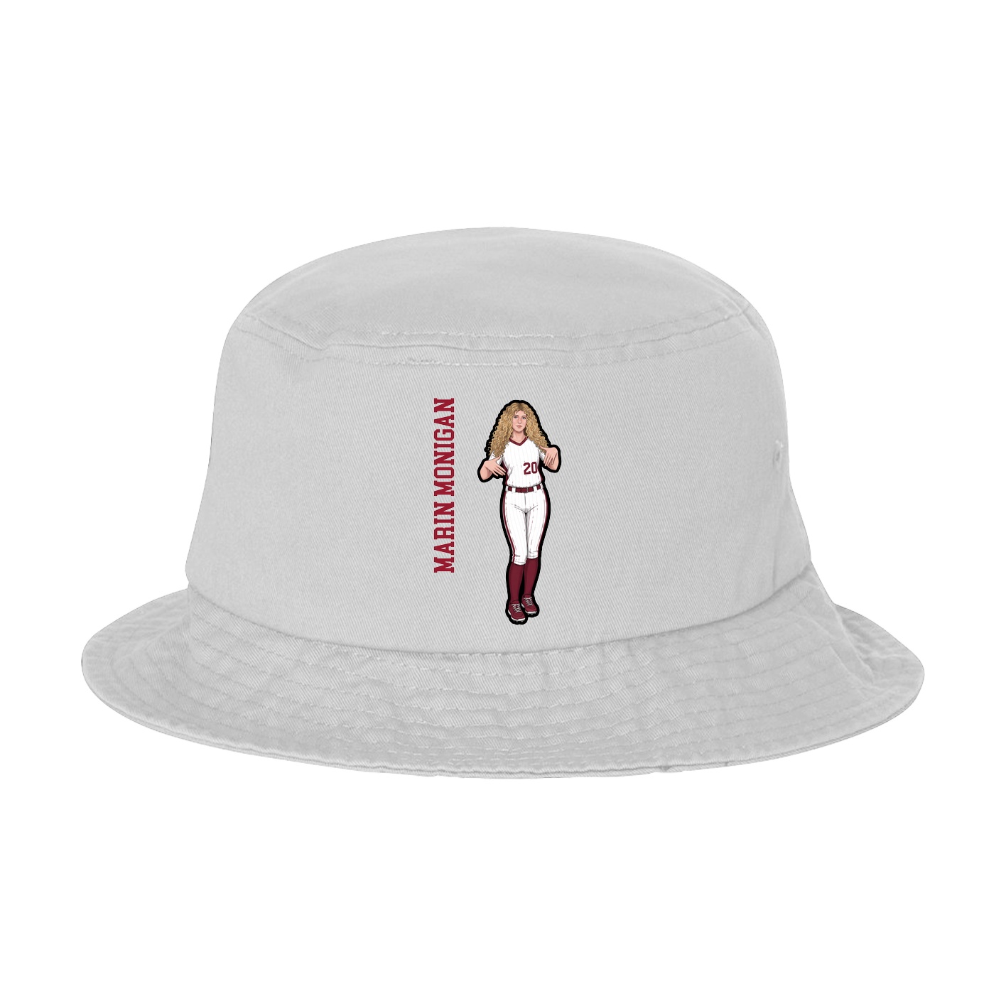 Bucket Cap — Name Vertical in White