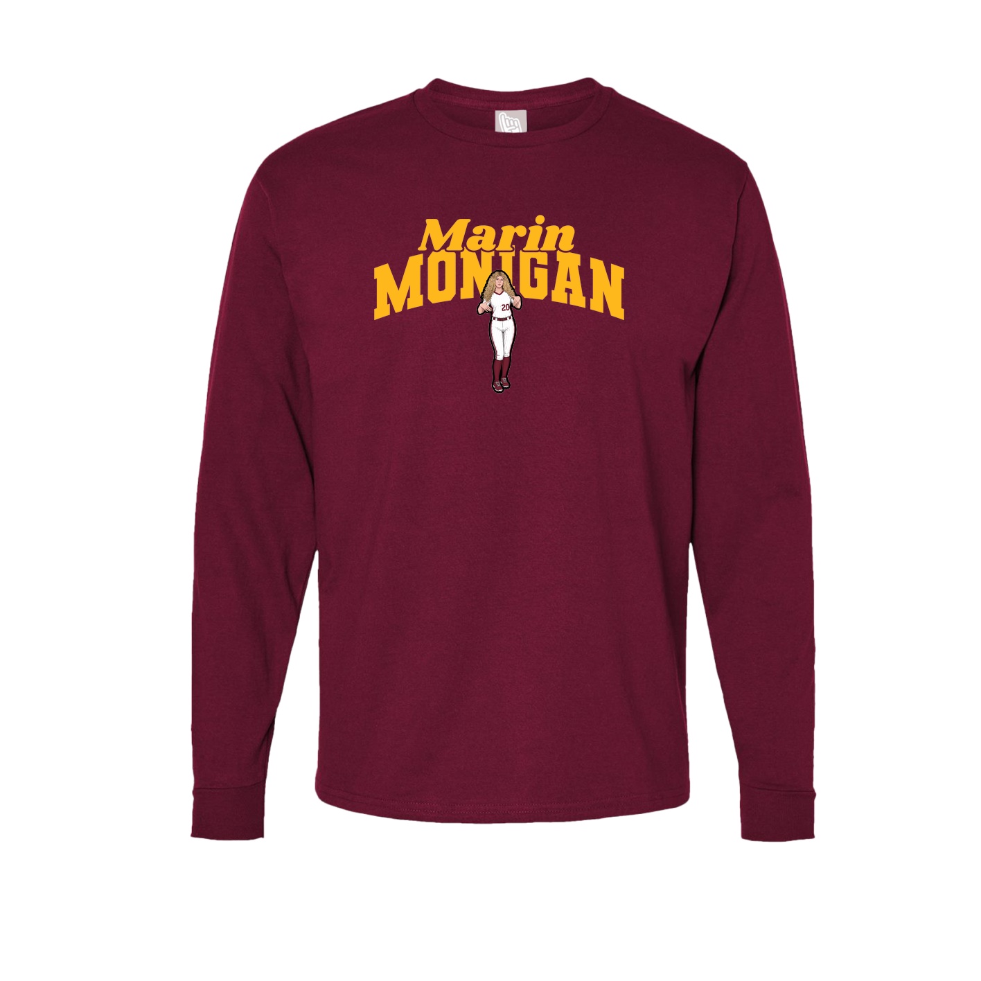 Long Sleeve Tee — Signature Arch in Cardinal