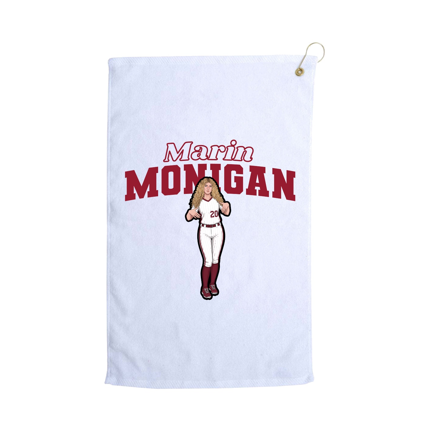 Golf Towel — Name Arch in White
