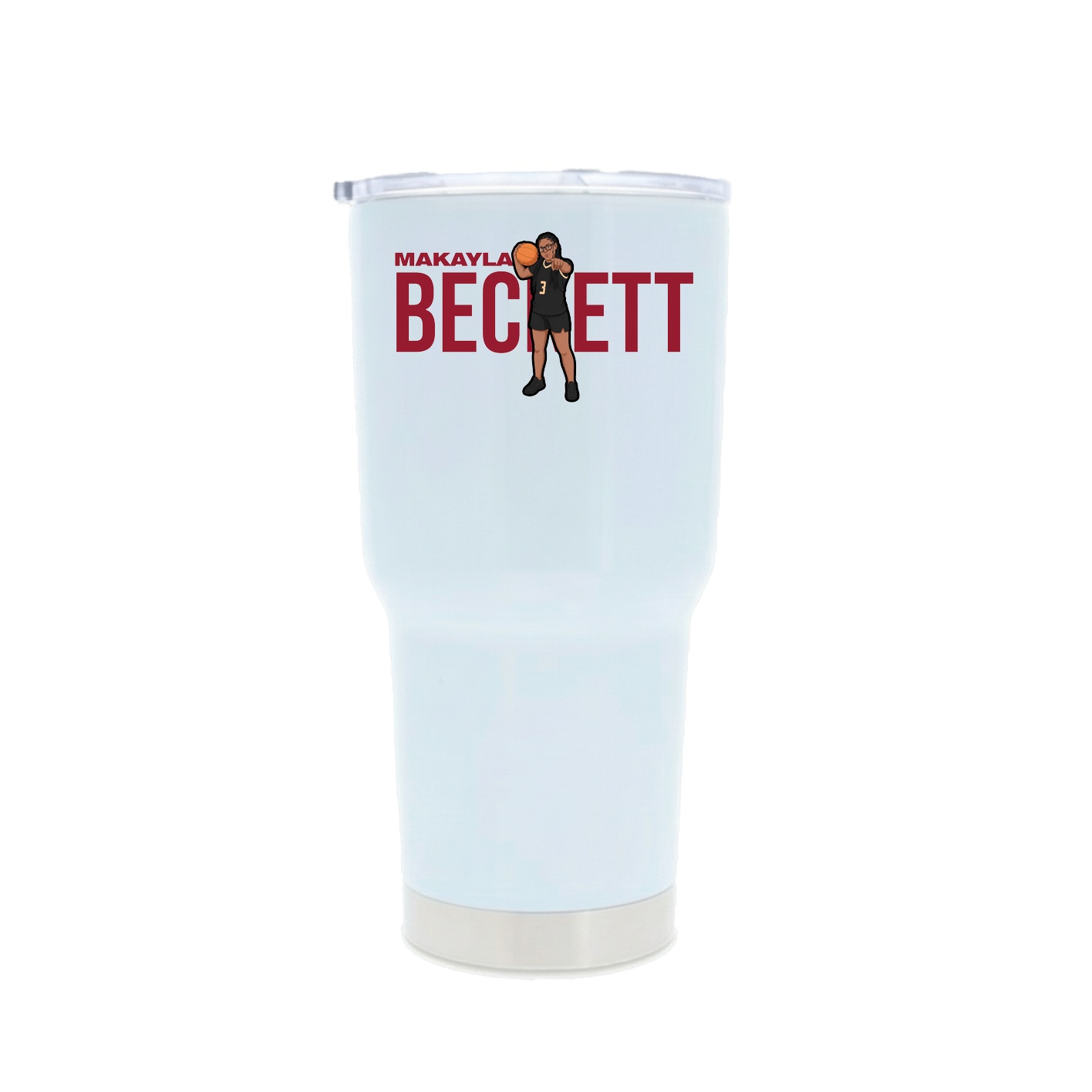 30oz Stainless Steel Tumbler — Player Name in White