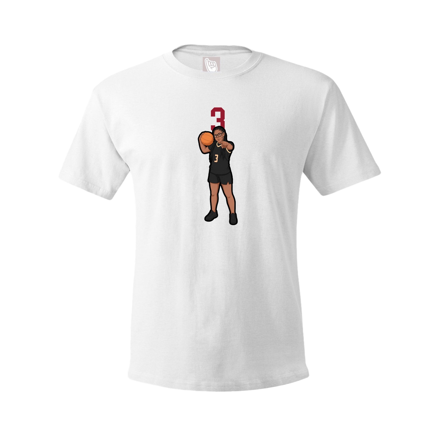 Youth Tee — Number Top in White