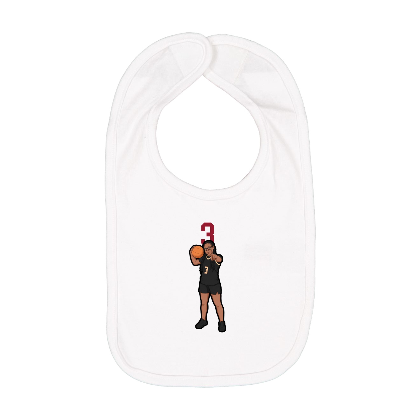 Infant Bib — Number Top in White