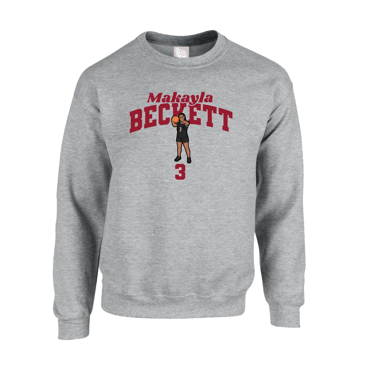 Fleece Crew — Signature Arch in Grey