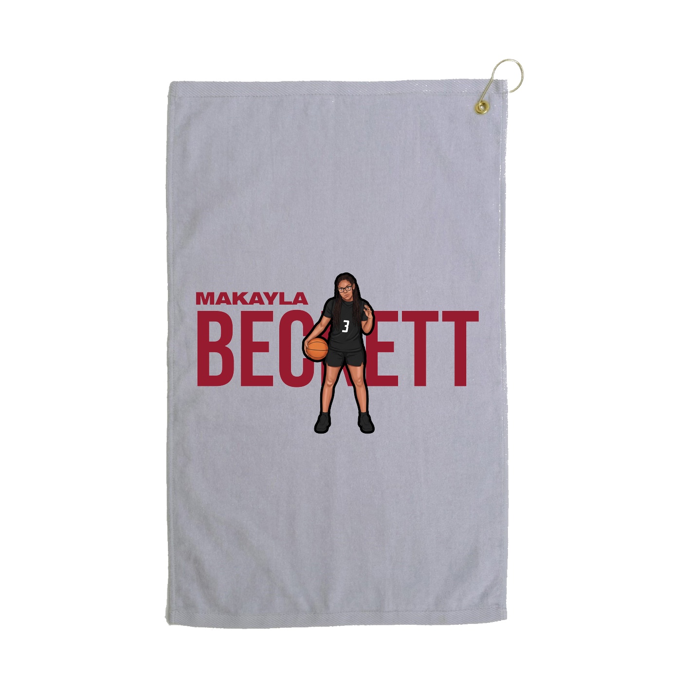 Golf Towel — Player Name in Grey