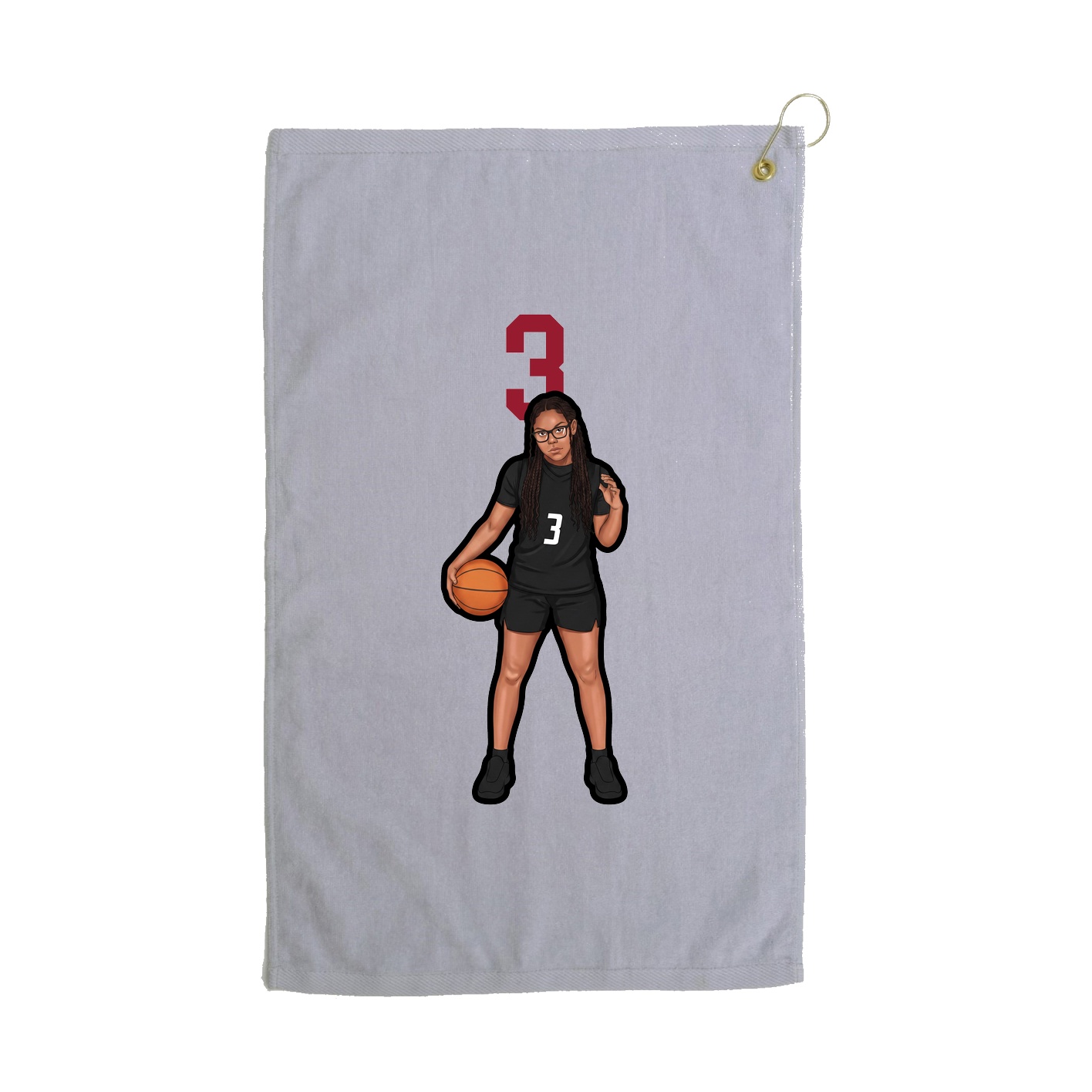 Golf Towel — Number Top in Grey