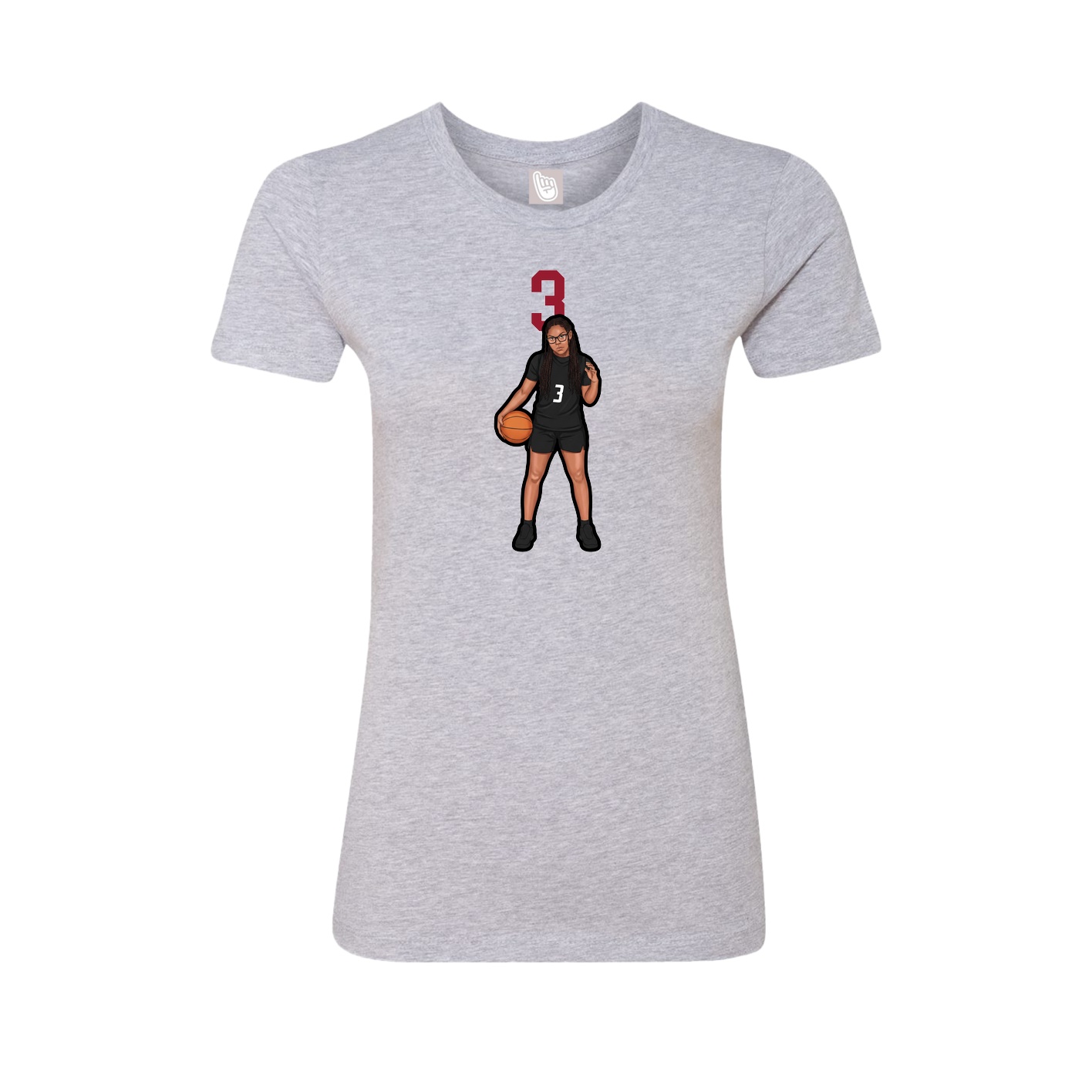 Fitted Women's Tee — Number Top in Grey