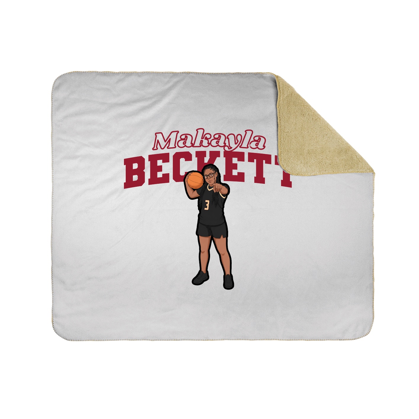 Throw Blanket — Name Arch in White