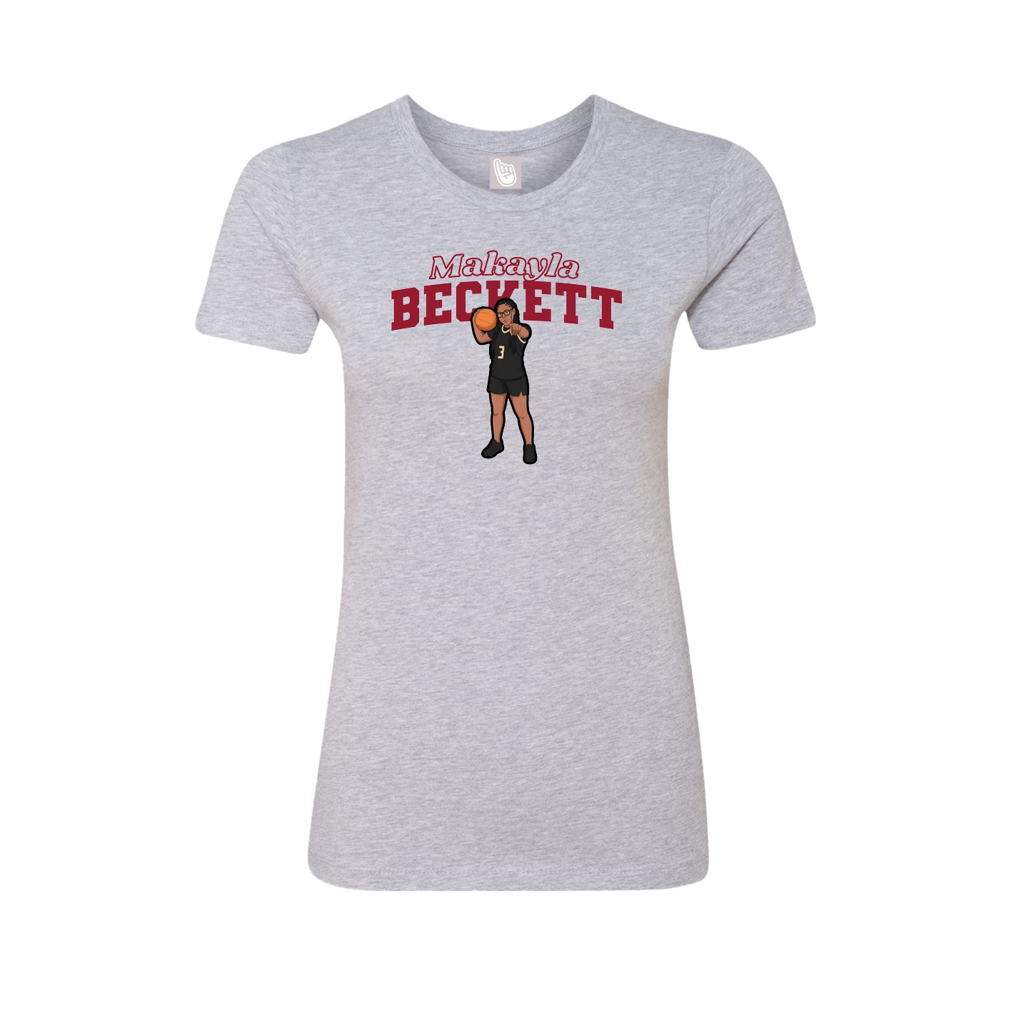 Fitted Women's Tee — Name Arch in Grey