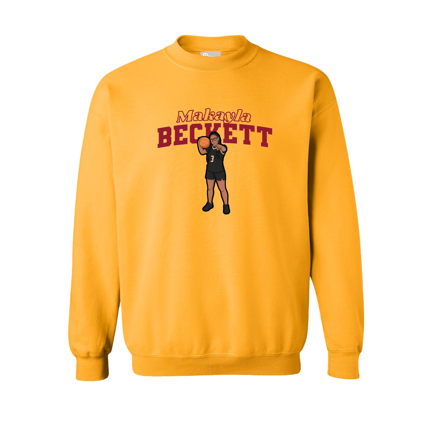Fleece Crew — Name Arch in Gold