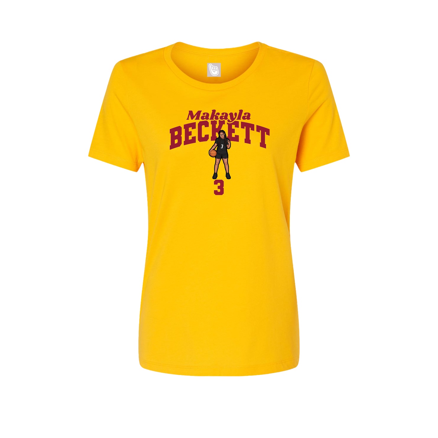 Fitted Women's Tee — Signature Arch in Gold