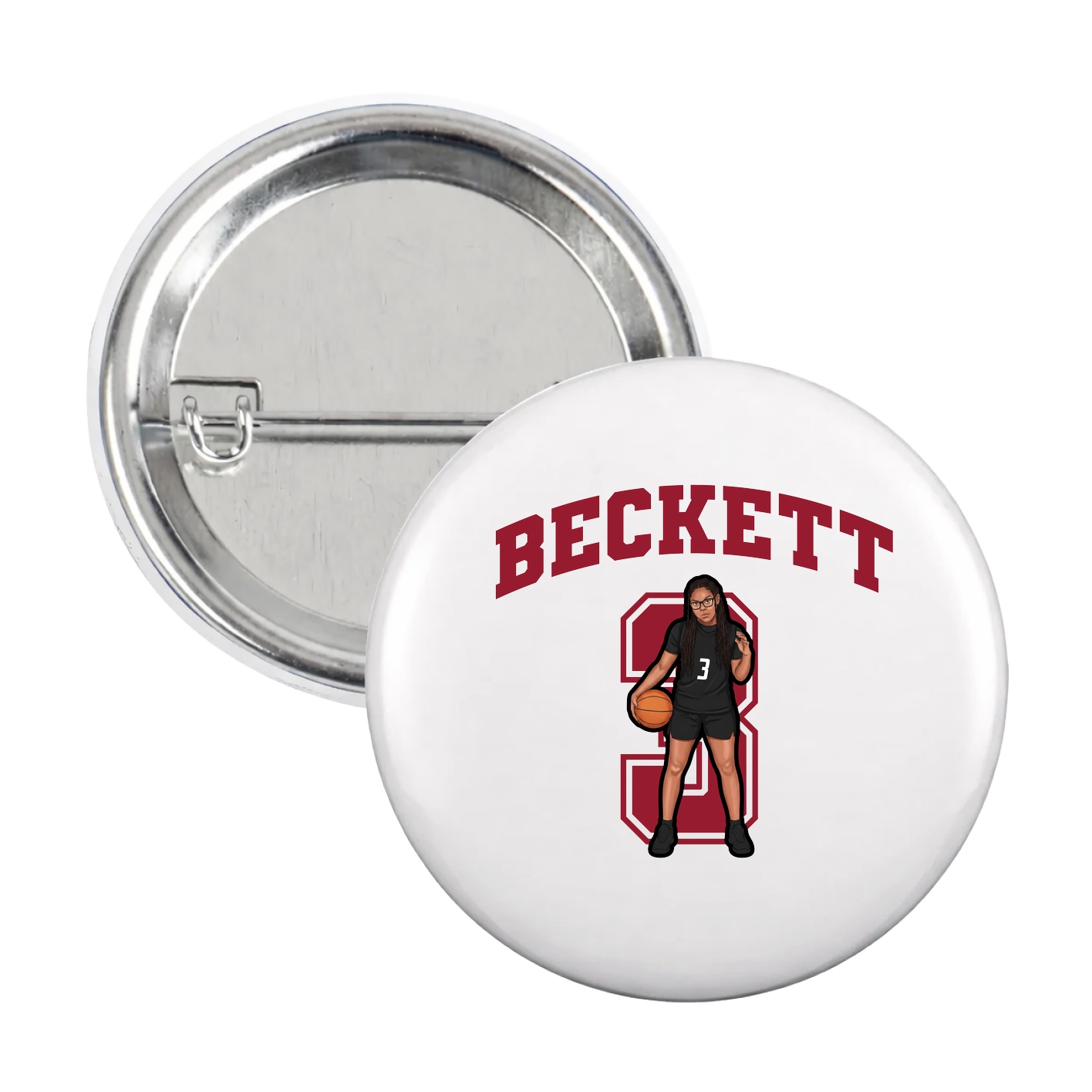Game Day Button — Number in White