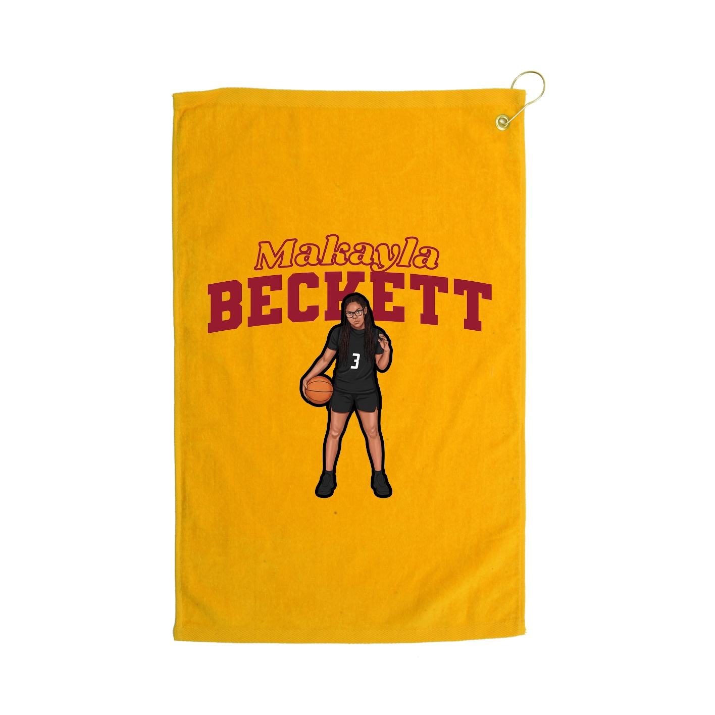 Golf Towel — Name Arch in Gold