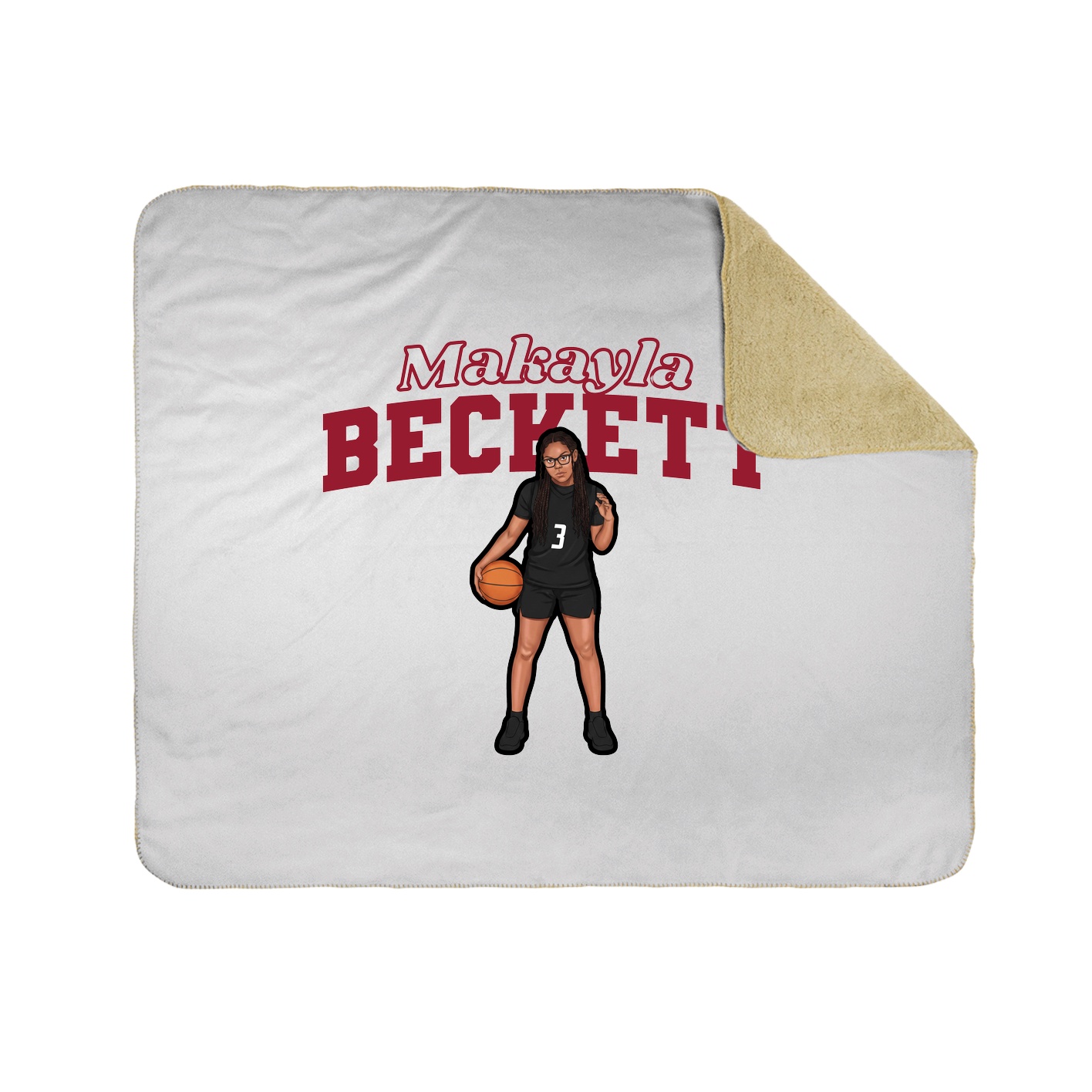 Throw Blanket — Name Arch in White