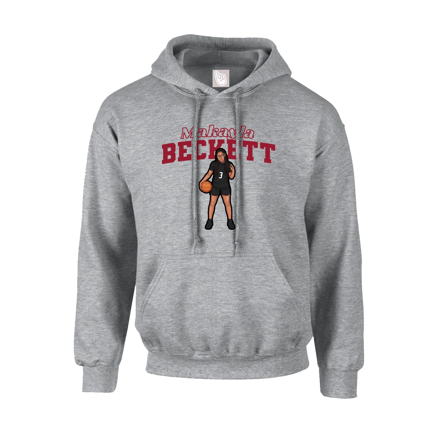 Hoodie — Name Arch in Grey