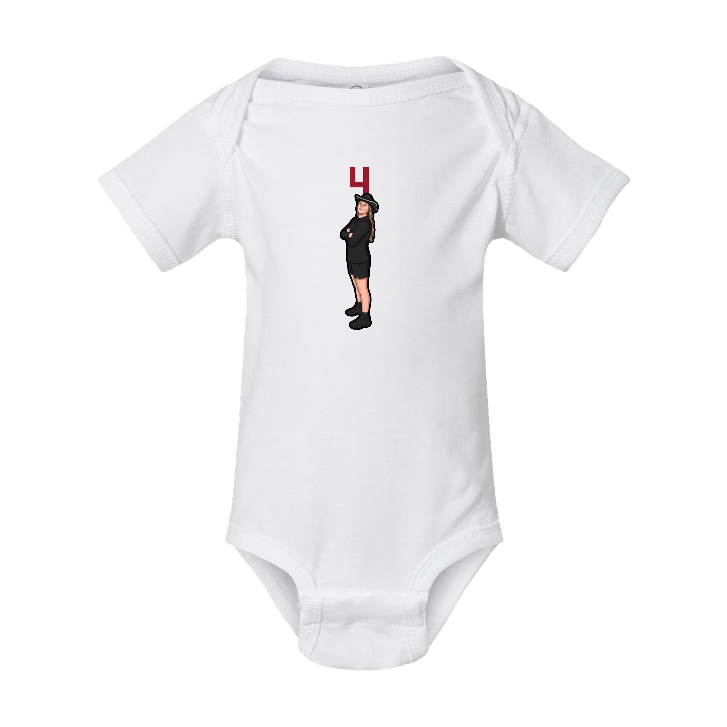 Baby Onesie — Number Top in White