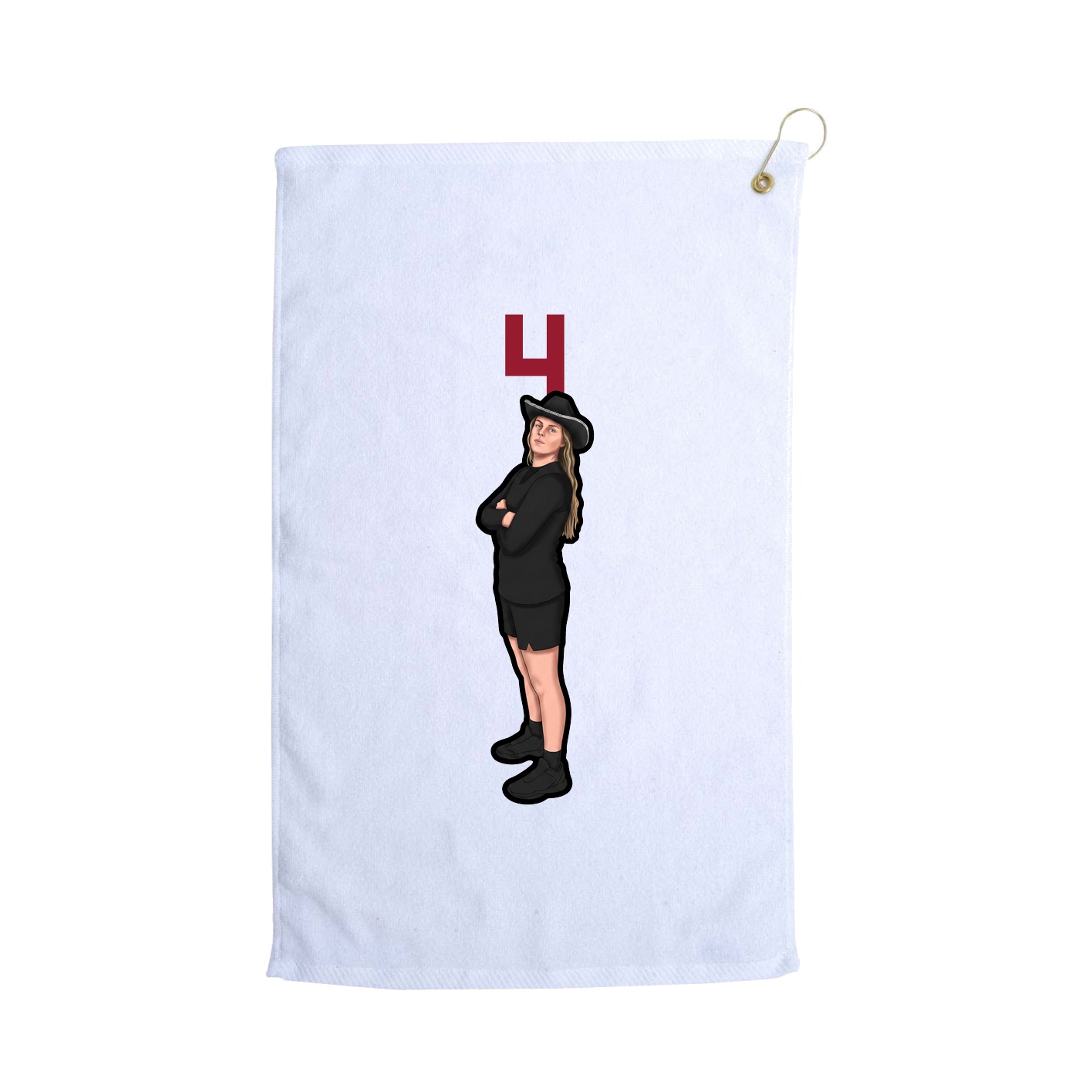 Golf Towel — Number Top in White