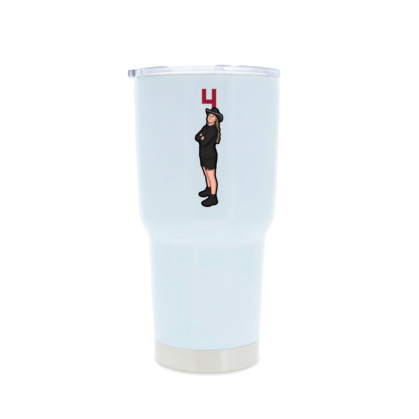 30oz Stainless Steel Tumbler — Number Top in White