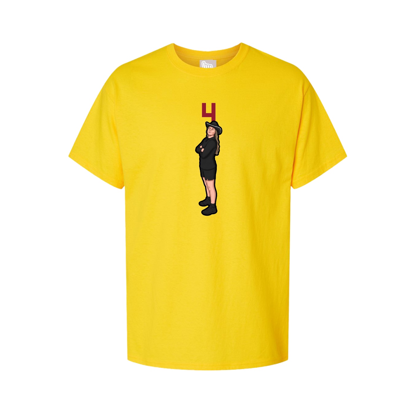 Youth Tee — Number Top in Gold