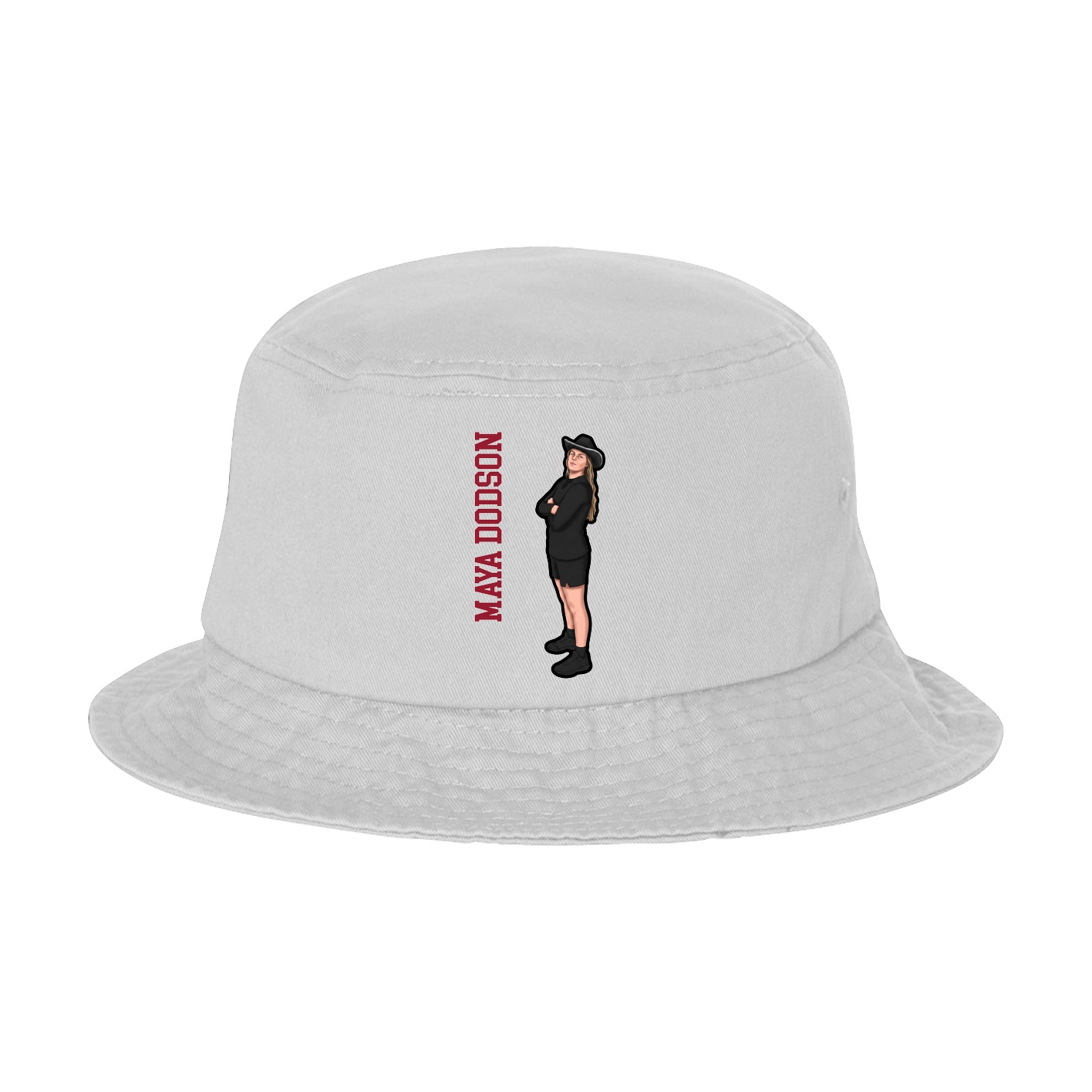 Bucket Cap — Name Vertical in White