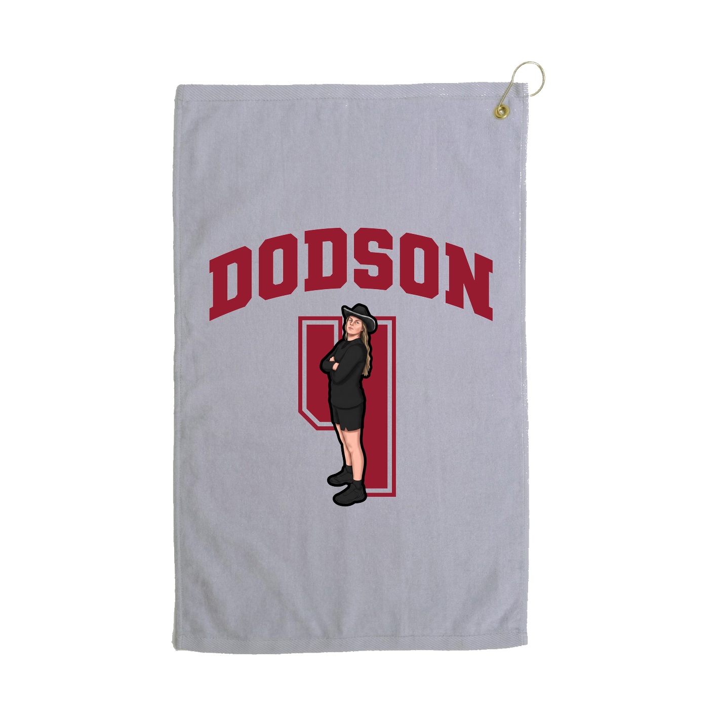 Golf Towel — Number in Grey
