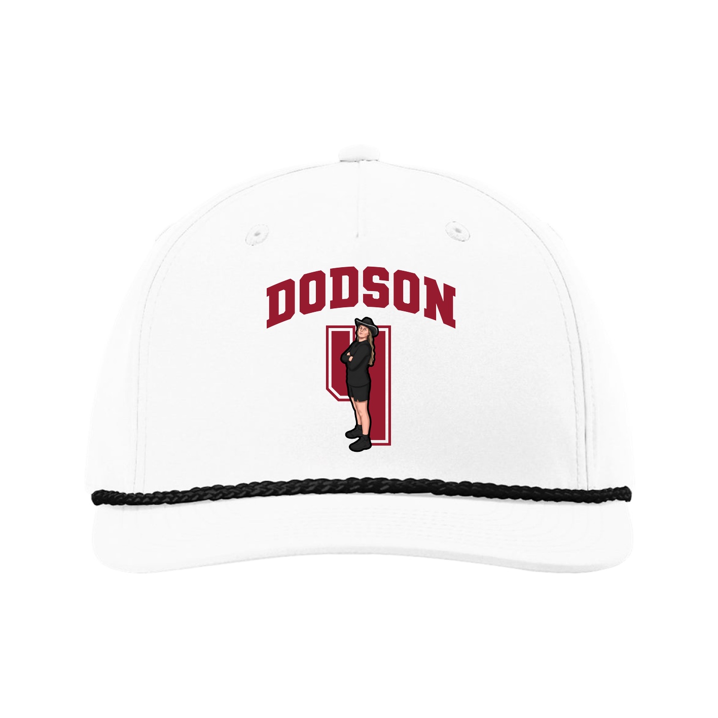 Five-Panel Classic Rope Cap — Number in White