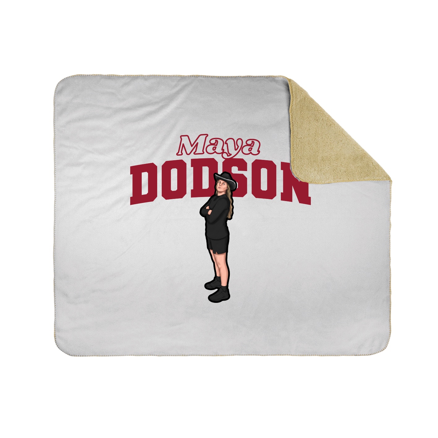 Throw Blanket — Name Arch in White